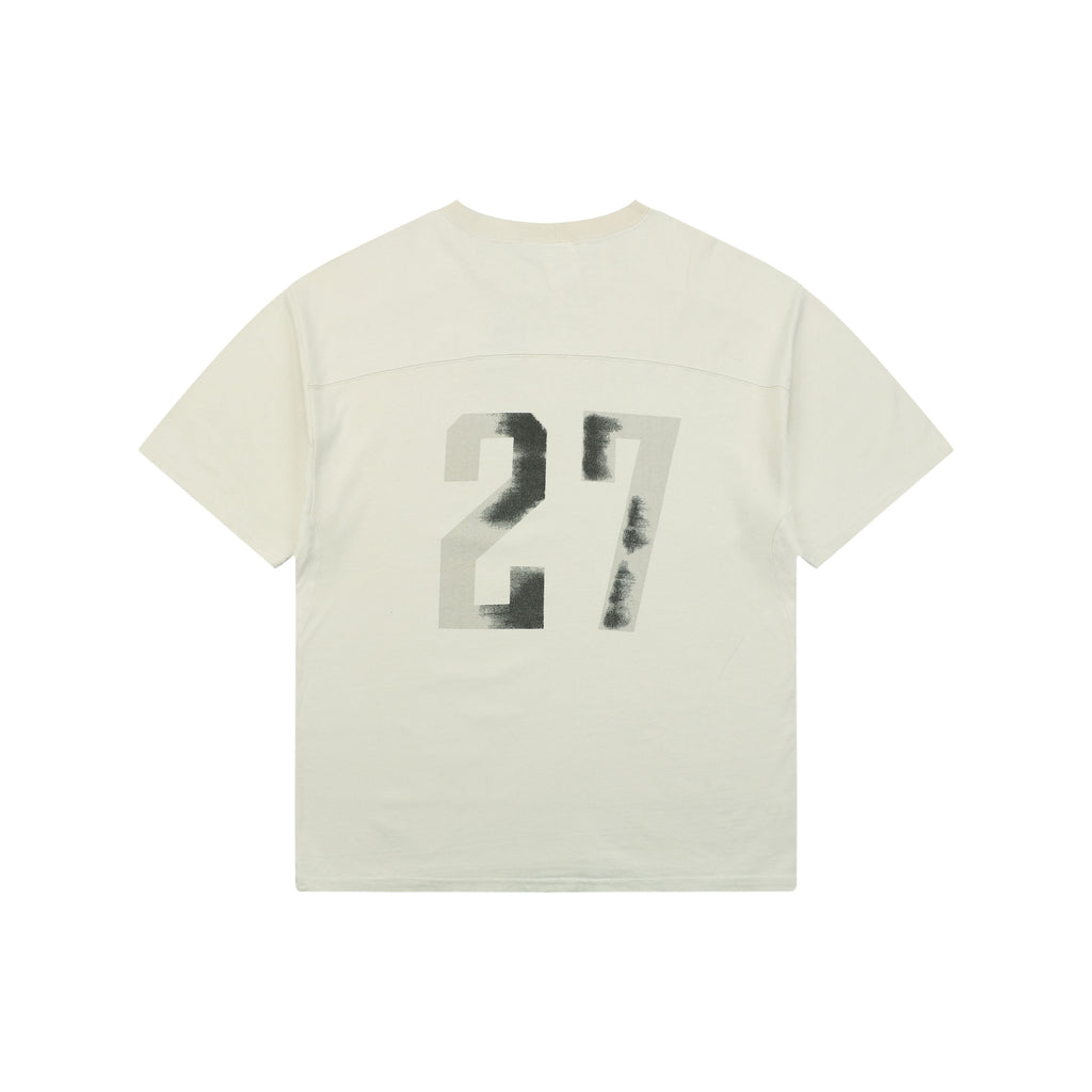 Saint Michael I Love SAINT Letter Print Tee — Cream