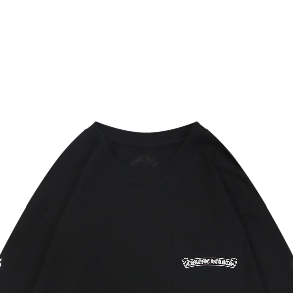 Chrome Hearts Sanskrit Scroll Rainbow Cross Fleur Print Long Sleeve — Black