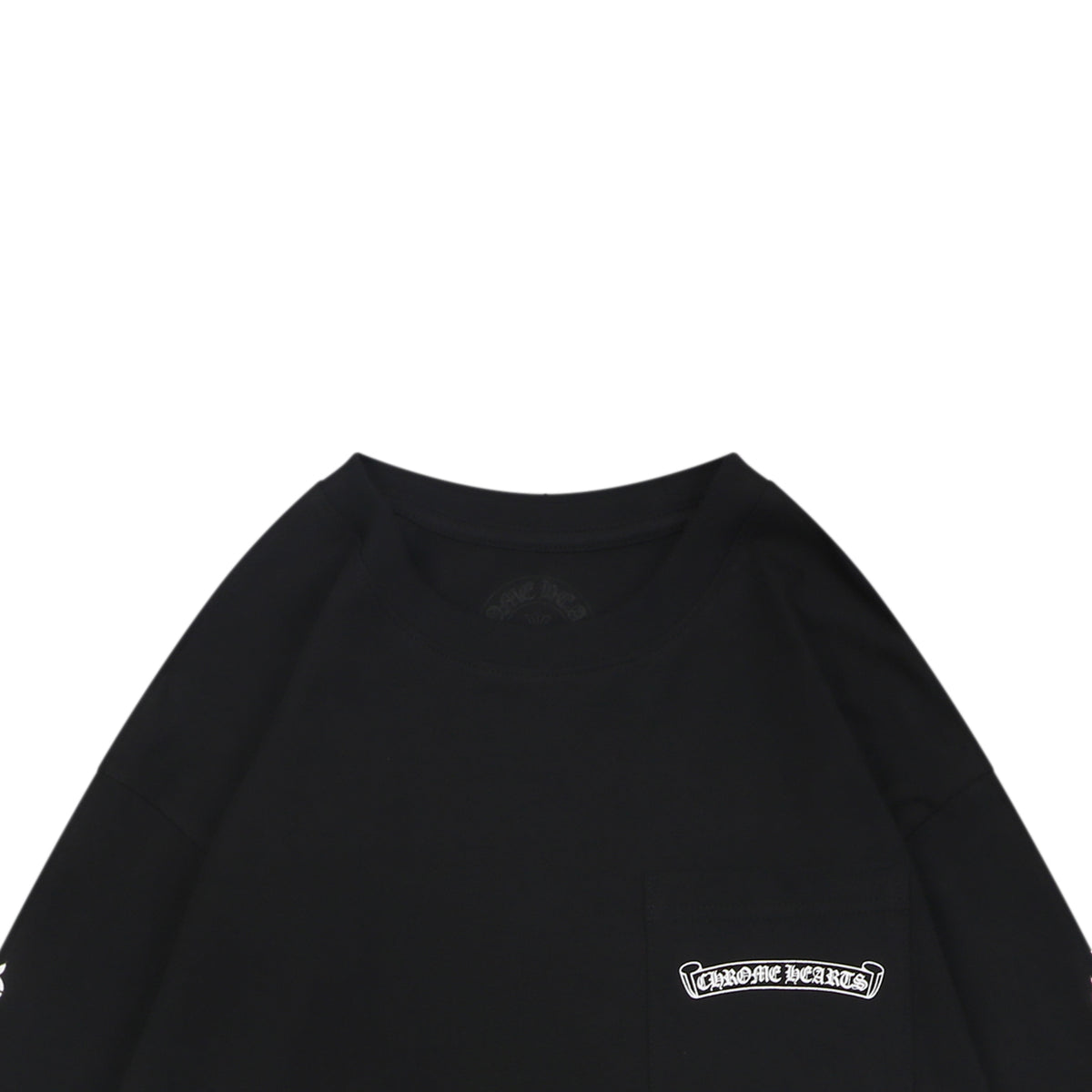 Chrome Hearts Sanskrit Scroll Rainbow Cross Fleur Print Long Sleeve — Black
