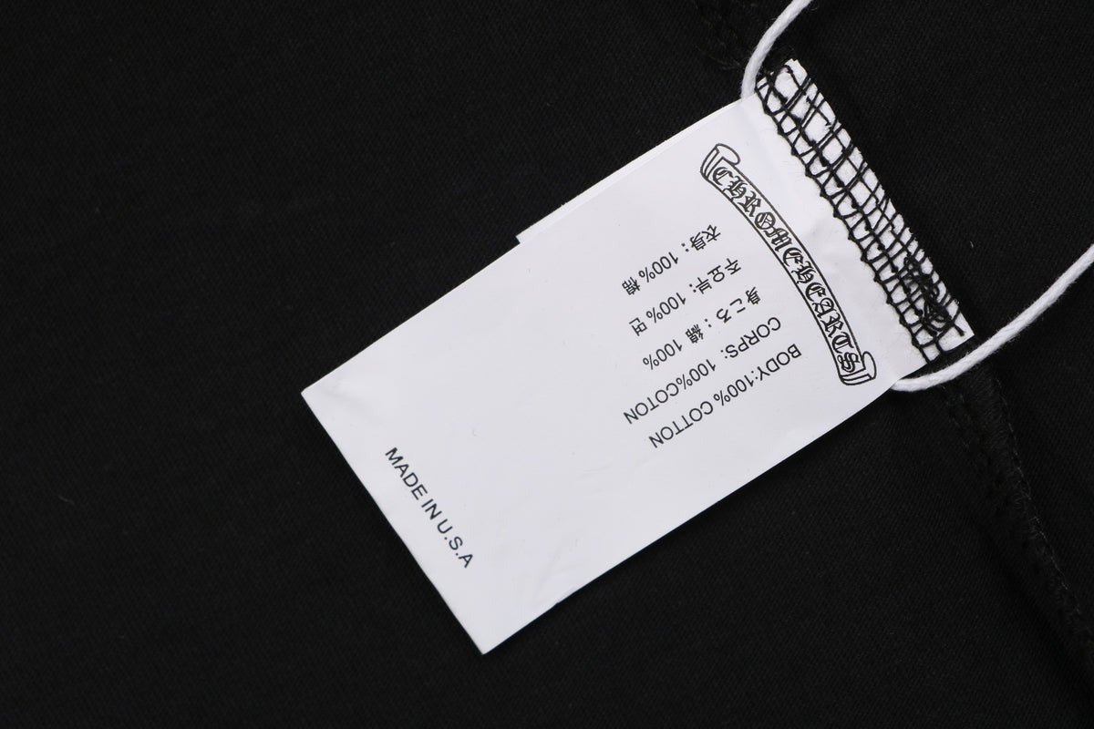 Chrome Hearts Sanskrit Scroll Rainbow Cross Fleur Print Long Sleeve — Black
