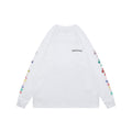 Chrome Hearts Sanskrit Scroll Rainbow Cross Fleur Print Long Sleeve — White