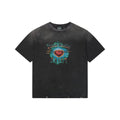 Saint Michael Dream Master Sacred Heart Sword Print Tee — Washed Black