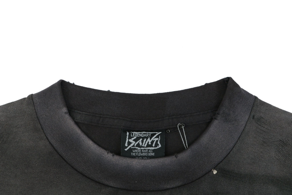 Saint Michael Dream Master Sacred Heart Sword Print Tee — Washed Black