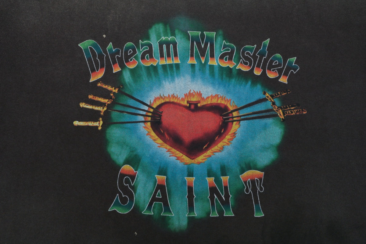 Saint Michael Dream Master Sacred Heart Sword Print Tee — Washed Black