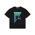 Burberry Inverted Triangle Gradient Equestrian Knight Print Tee — Black