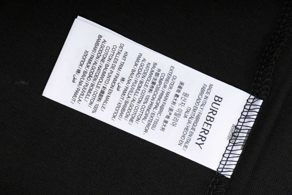 Burberry Inverted Triangle Gradient Equestrian Knight Print Tee — Black