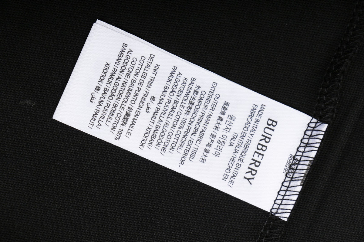 Burberry Inverted Triangle Gradient Equestrian Knight Print Tee — Black