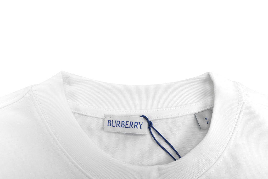 Burberry Inverted Triangle Gradient Equestrian Knight Print Tee — White