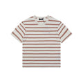 Prada Cream Burgundy Multi-Stripe Short Sleeve Tee
