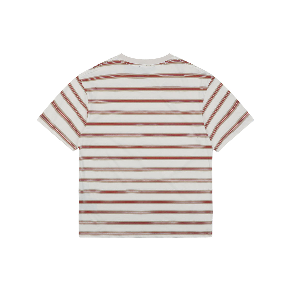 Prada Cream Burgundy Multi-Stripe Short Sleeve Tee