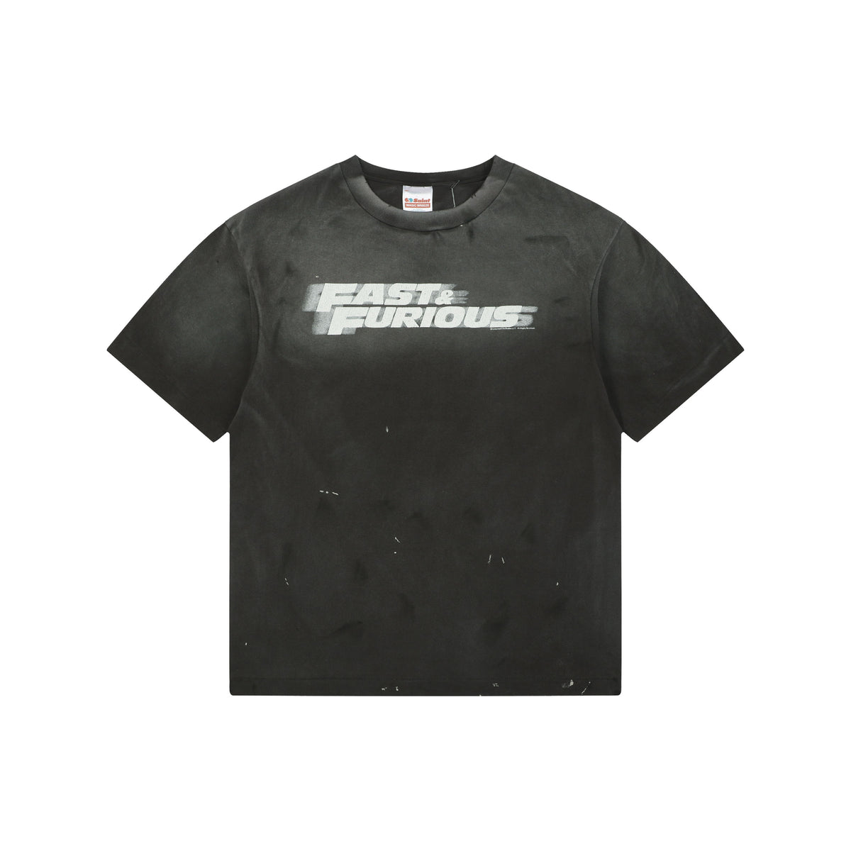 Saint Michael x Fast & Furious Letter Print Tee — Washed Black