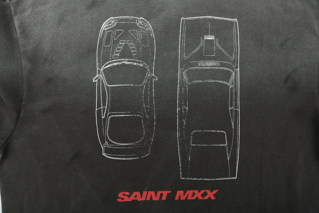 Saint Michael x Fast & Furious Letter Print Tee — Washed Black