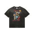 Saint Michael The Almighty Saint Cartoon Deity Print Tee — Washed Black