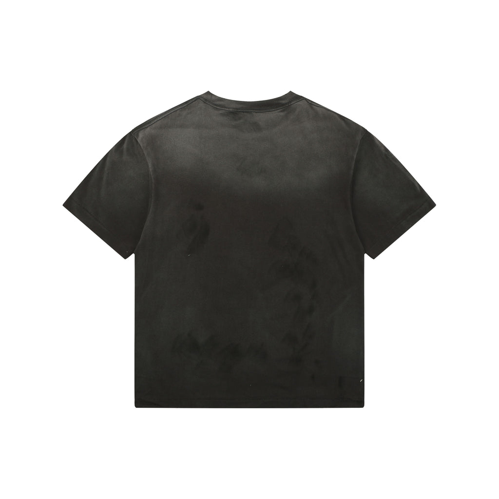 Saint Michael The Almighty Saint Cartoon Deity Print Tee — Washed Black