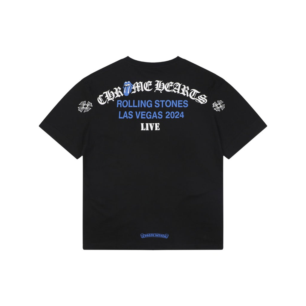 Chrome Hearts x Rolling Stones Las Vegas 2024 Live Print Tee — Black