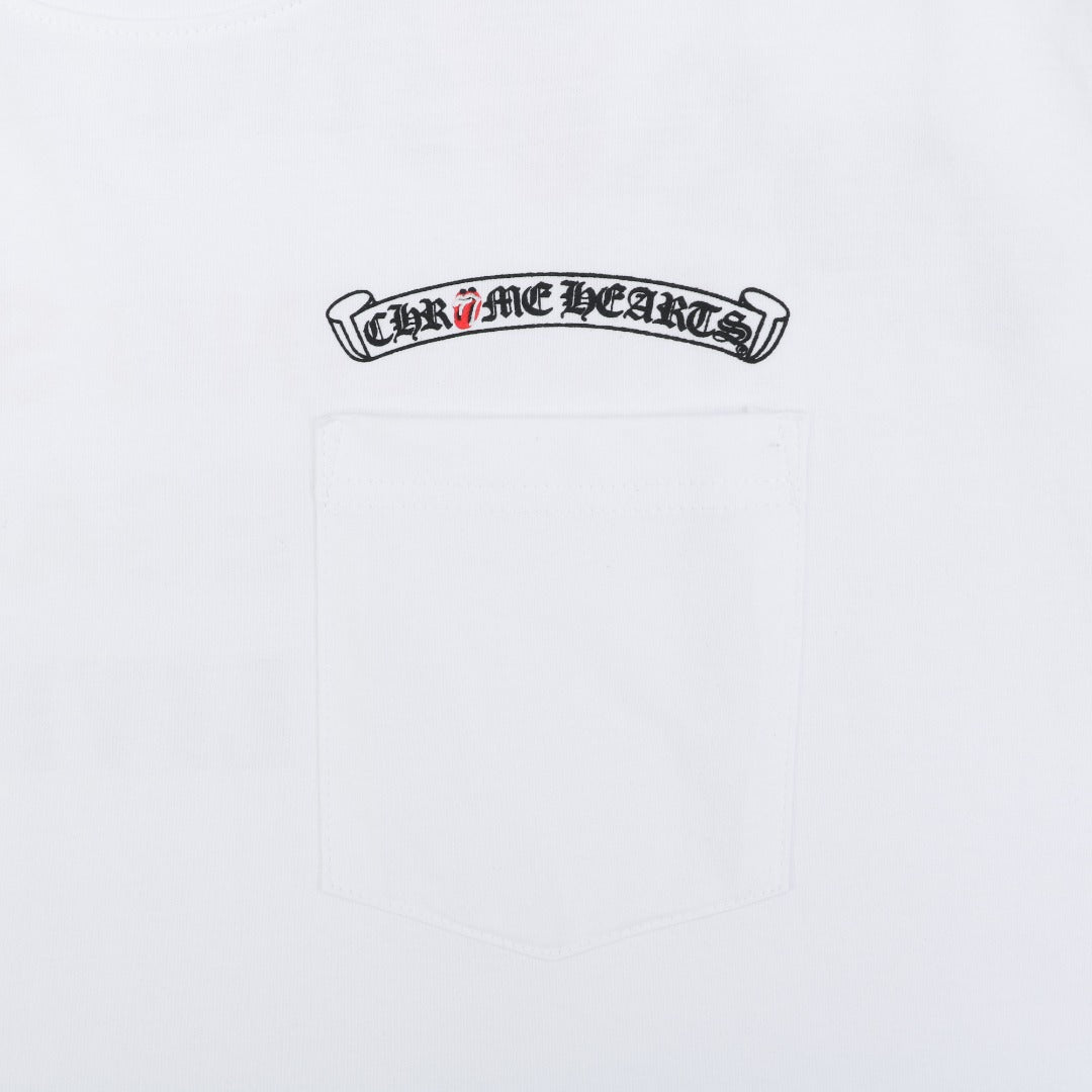 Chrome Hearts x Rolling Stones Las Vegas 2024 Live Print Tee — White