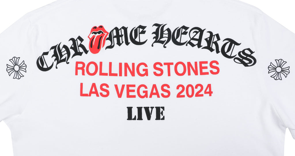 Chrome Hearts x Rolling Stones Las Vegas 2024 Live Print Tee — White
