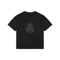 Gucci Laurel Branch Knight Crest Print Short Sleeve Tee — Black