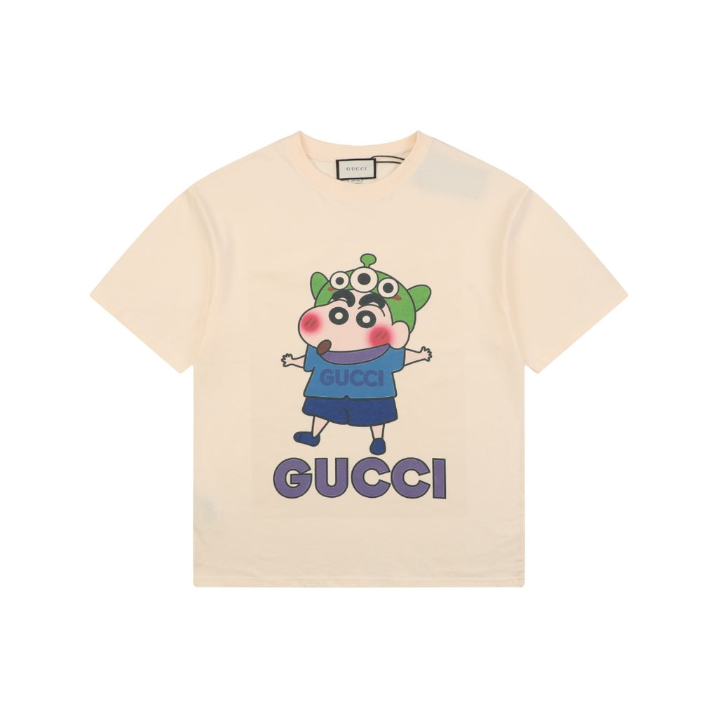 Gucci x Crayon Shin-chan Three-Eye Print Short Sleeve Tee — Cream