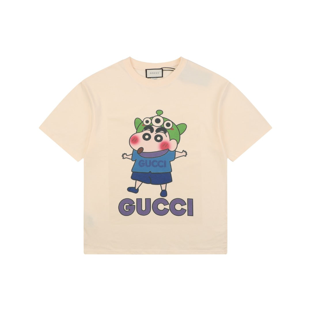 Gucci x Crayon Shin-chan Three-Eye Print Short Sleeve Tee — Cream