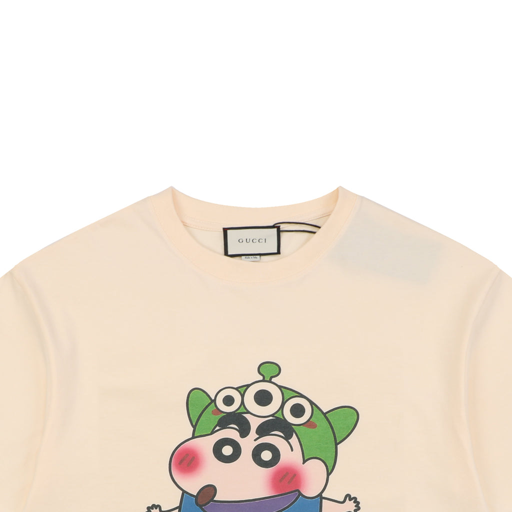 Gucci x Crayon Shin-chan Three-Eye Print Short Sleeve Tee — Cream