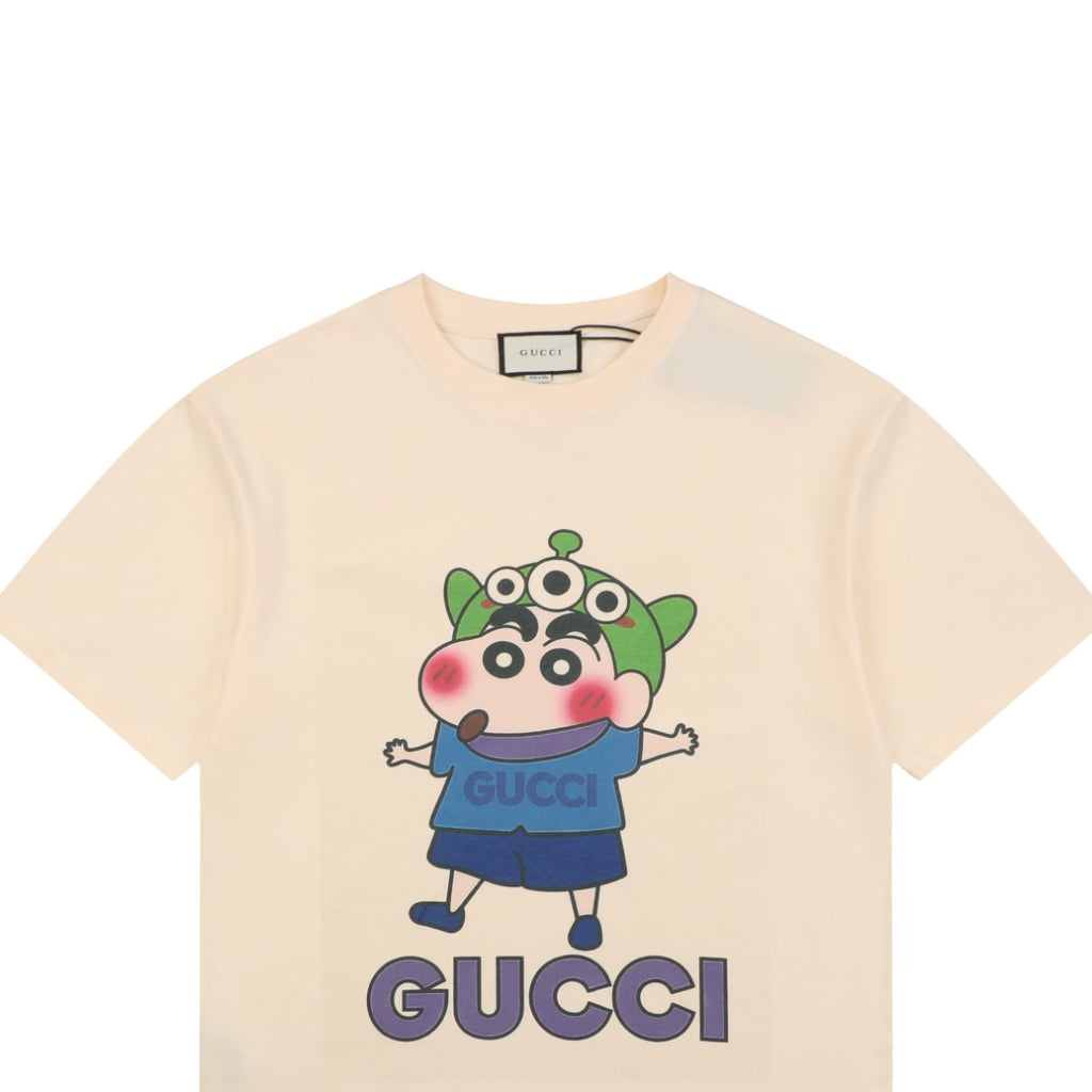 Gucci x Crayon Shin-chan Three-Eye Print Short Sleeve Tee — Cream