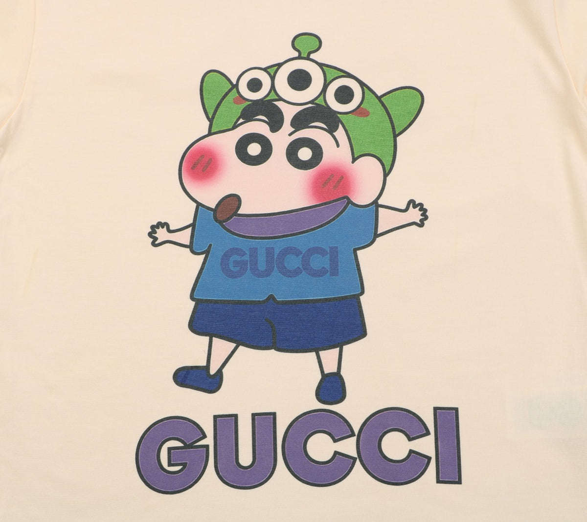 Gucci x Crayon Shin-chan Three-Eye Print Short Sleeve Tee — Cream
