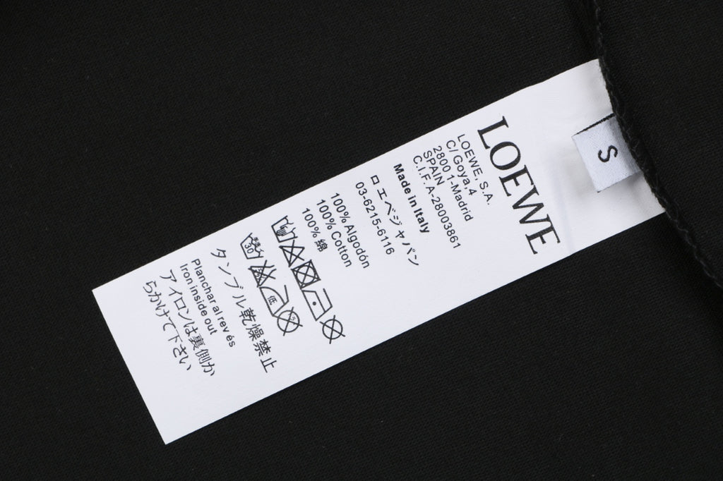 Loewe Anagram Leather Patch Pocket Short Sleeve Tee — Black