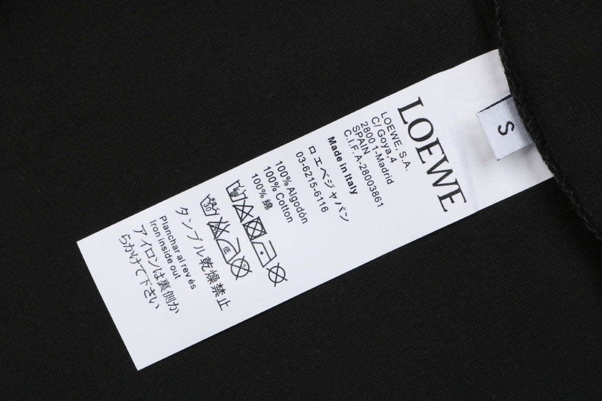 Loewe Anagram Leather Patch Pocket Short Sleeve Tee — Black