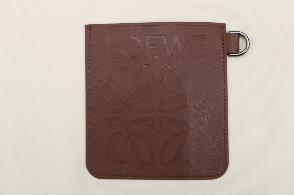 Loewe Anagram Leather Patch Pocket Short Sleeve Tee — Cream