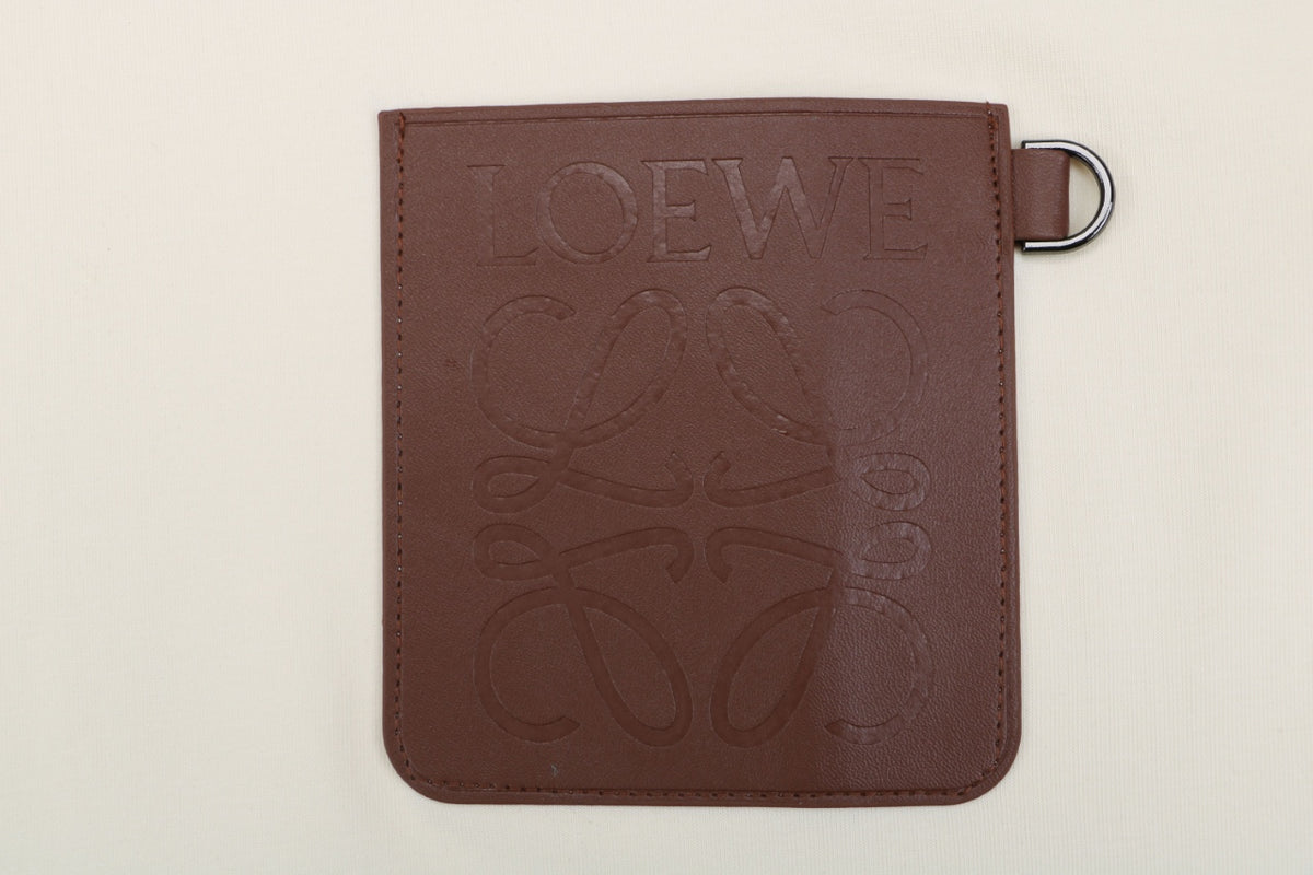 Loewe Anagram Leather Patch Pocket Short Sleeve Tee — Cream