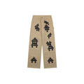 Chrome Hearts Cross Leather Appliqué Carpenter Jeans — Black Khaki