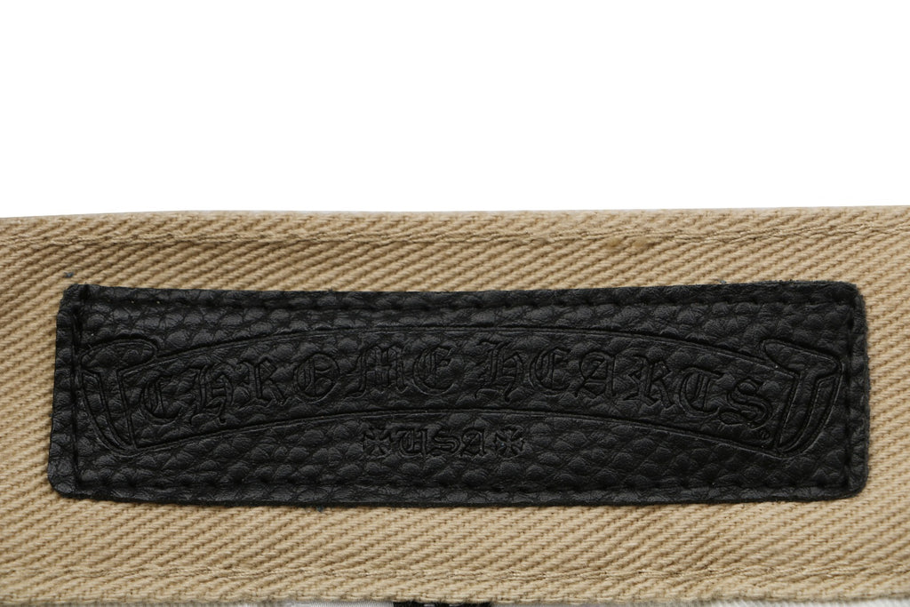 Chrome Hearts Cross Leather Appliqué Carpenter Jeans — Black Khaki