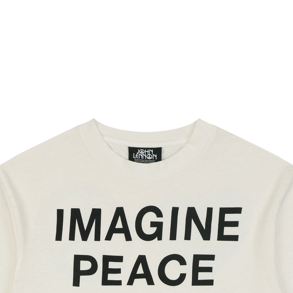 Saint Michael Imagine Peace Bed-In Print Short Sleeve Tee — Cream