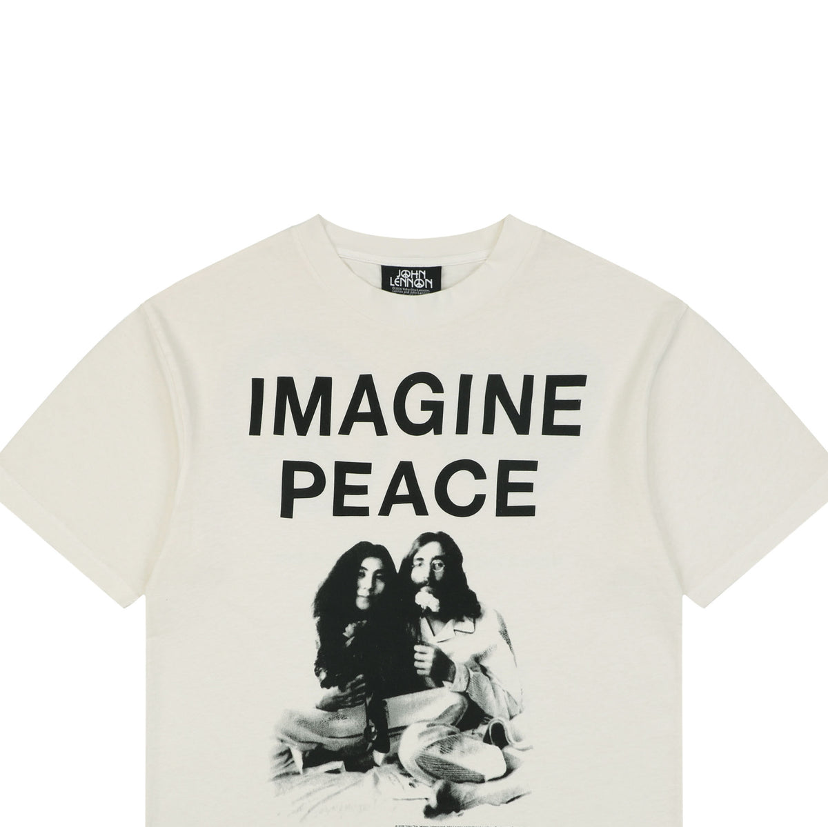 Saint Michael Imagine Peace Bed-In Print Short Sleeve Tee — Cream
