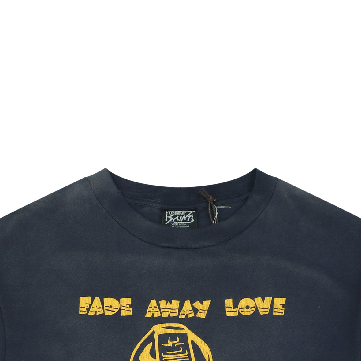 Saint Michael Fade Away Love Ape Demon Print Short Sleeve Tee — Navy