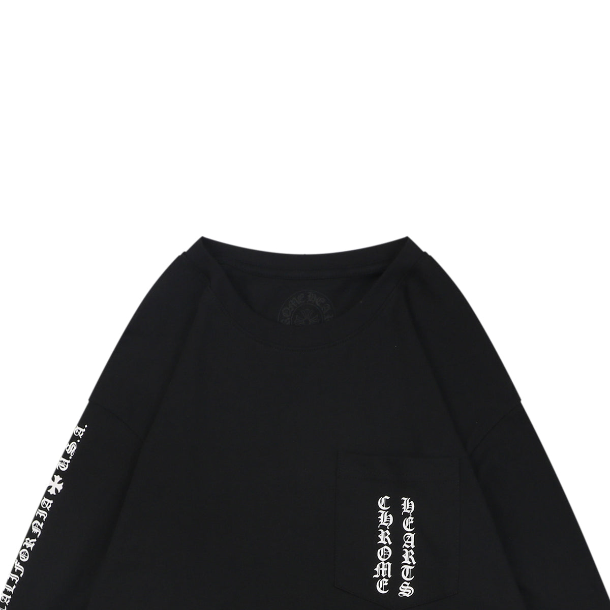 Chrome Hearts Large Floral Cross Print Long Sleeve Tee — Black