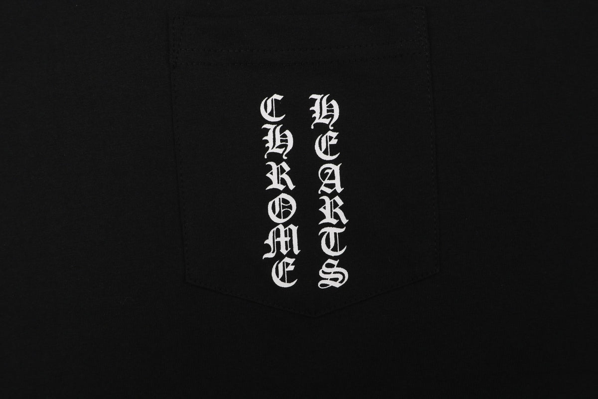 Chrome Hearts Large Floral Cross Print Long Sleeve Tee — Black