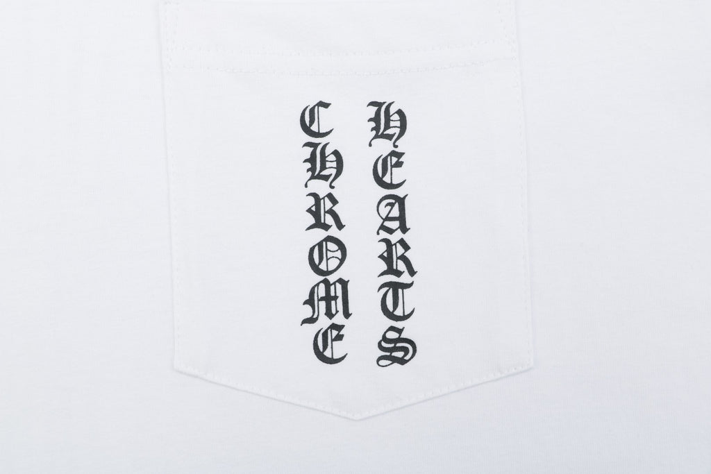 Chrome Hearts Ornate Floral Cross Print Long Sleeve Tee — White