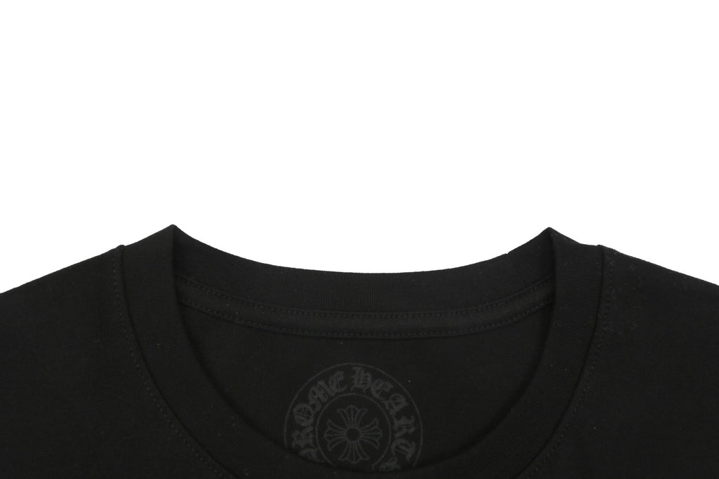 Chrome Hearts Miami Horseshoe Crest Floral Scroll Long Sleeve Tee — Black Teal