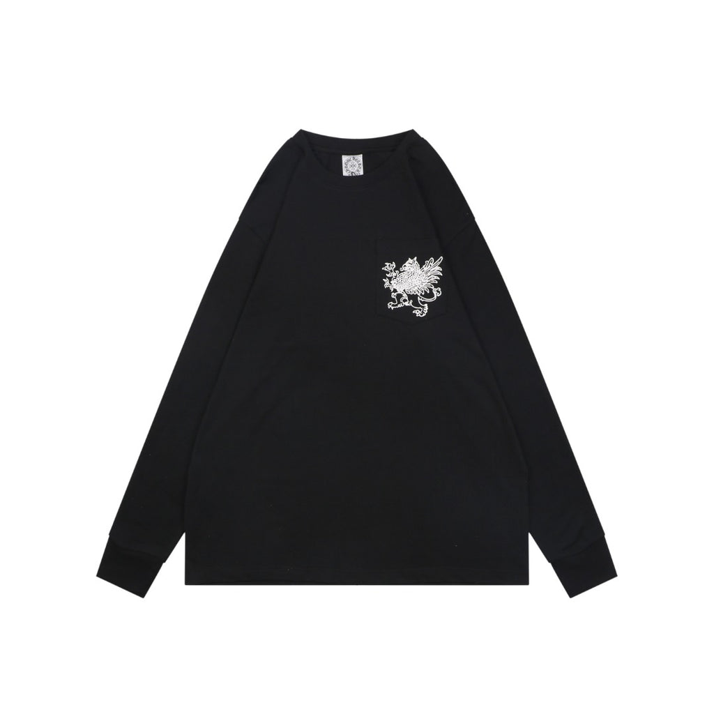 Chrome Hearts x Kyosuke Himuro Griffin Sanskrit Print Long Sleeve Tee — Black