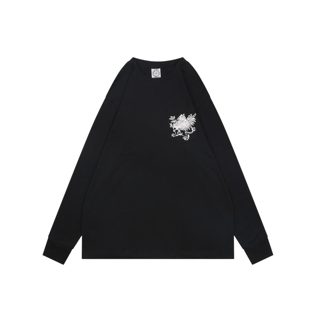 Chrome Hearts x Kyosuke Himuro Griffin Sanskrit Print Long Sleeve Tee — Black