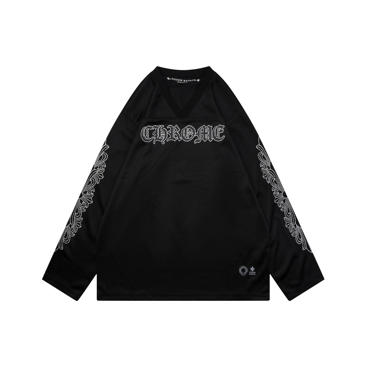 Chrome Hearts Glitter Sanskrit Hockey Long Sleeve Tee — Black