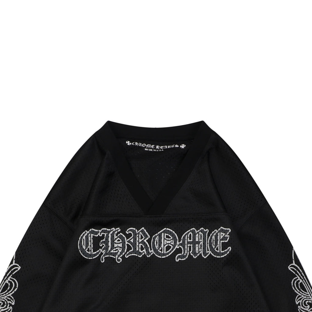 Chrome Hearts Glitter Sanskrit Hockey Long Sleeve Tee — Black