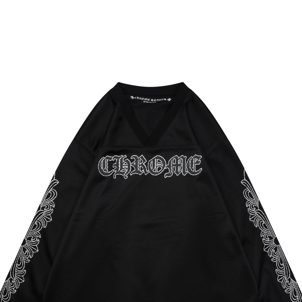 Chrome Hearts Glitter Sanskrit Hockey Long Sleeve Tee — Black