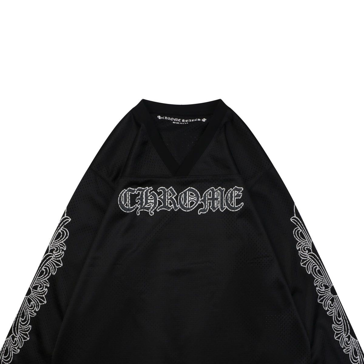 Chrome Hearts Glitter Sanskrit Hockey Long Sleeve Tee — Black
