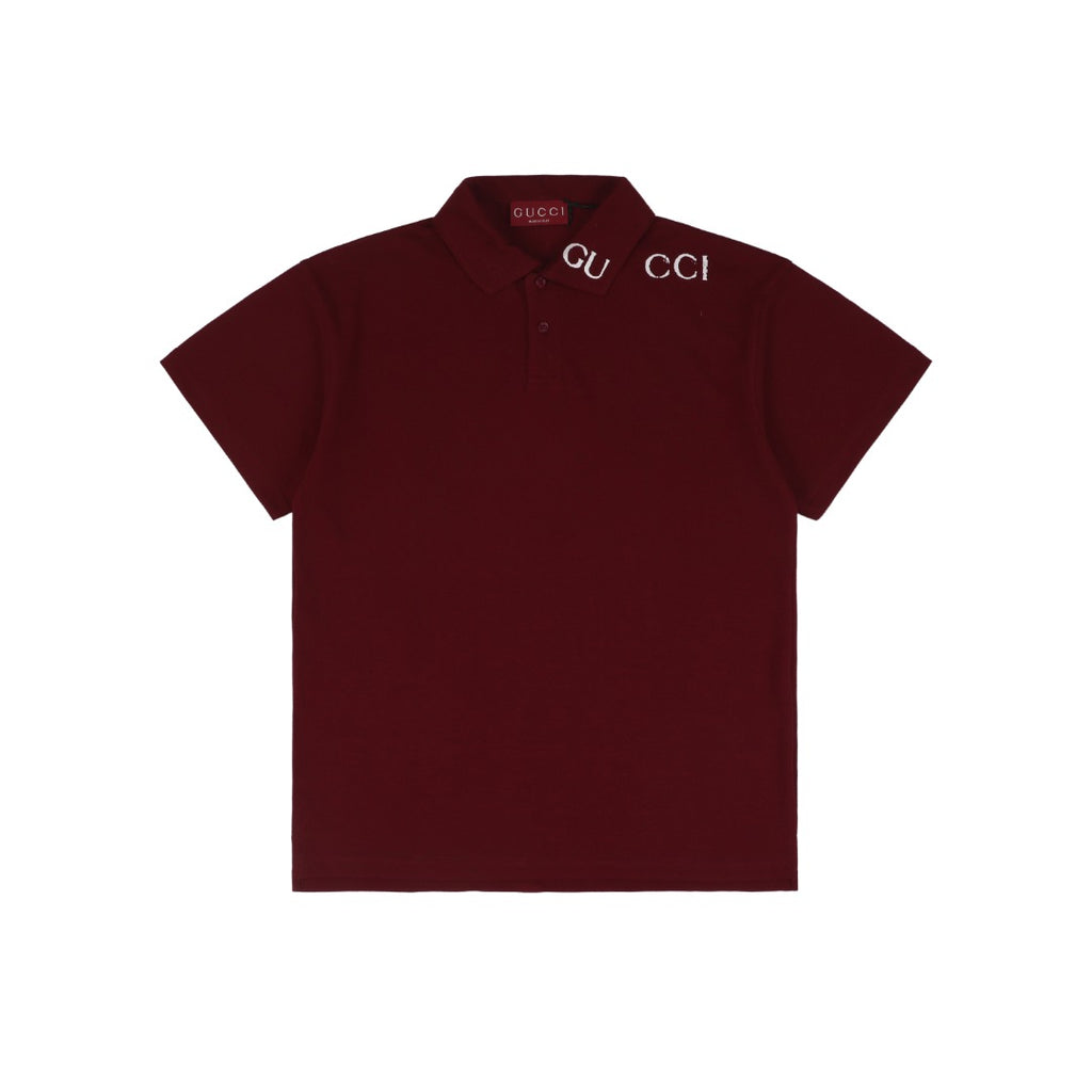 Gucci 25SS Collar G Letter Polo Short Sleeve — Burgundy