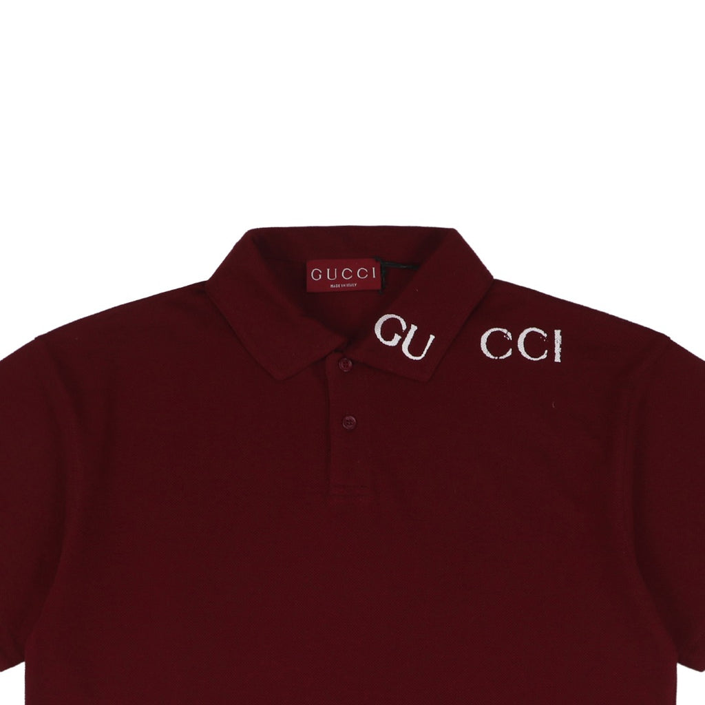 Gucci 25SS Collar G Letter Polo Short Sleeve — Burgundy