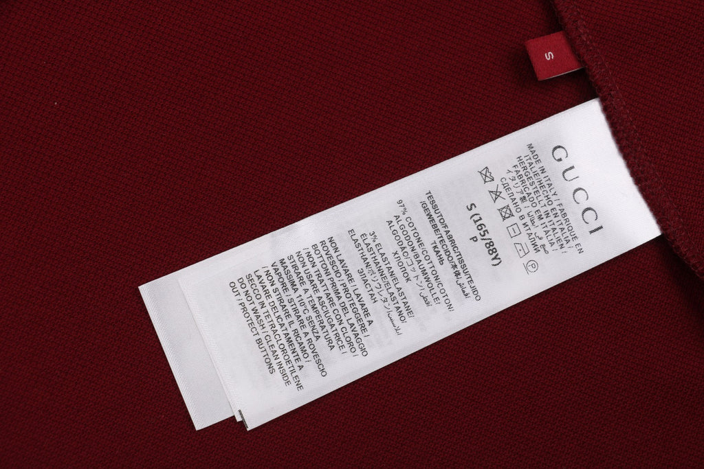 Gucci 25SS Collar G Letter Polo Short Sleeve — Burgundy