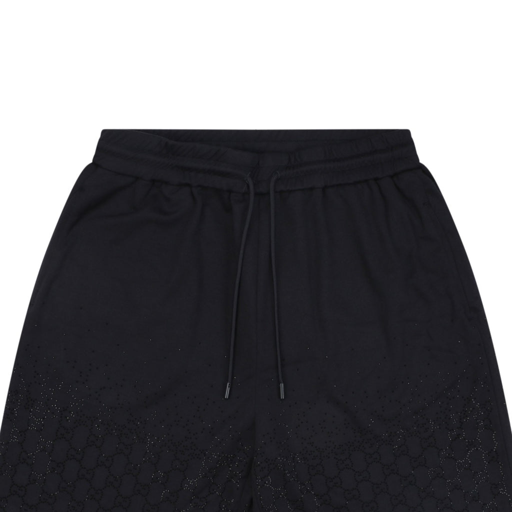 Gucci Gradient Crystal Double G Shorts — Black